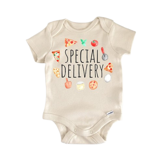 GET YAH FRESH BABY HEEEEEAAH... Special delivery pizza onesie...